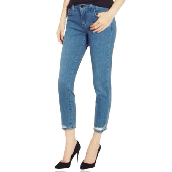 J Brand ‘Sadey’ Cropped Slim Jeans in “Solar Destruct” Size 27 - Picture 2 of 16